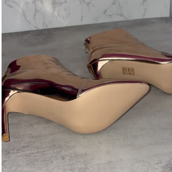 Cape Robbin Metallic Rose Gold Ankle Boots - Picture 5 of 8